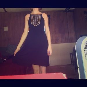 Geometric floral design dress